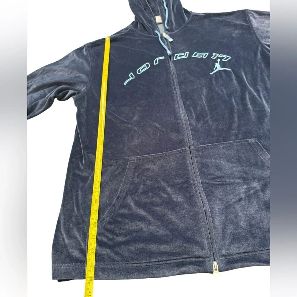 Jordan Hoodie Mens XL Blue Velour Full Zip Embroidered Jumpman Sweatshirt